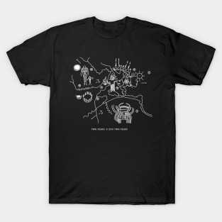 twin peaks cave map t-shirts
